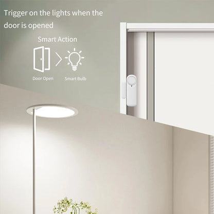 Tuya WiFi Bluetooth Door Window Sensor Alarm, Smart Home Security Contact Sensor Works with Alexa Google Assistant