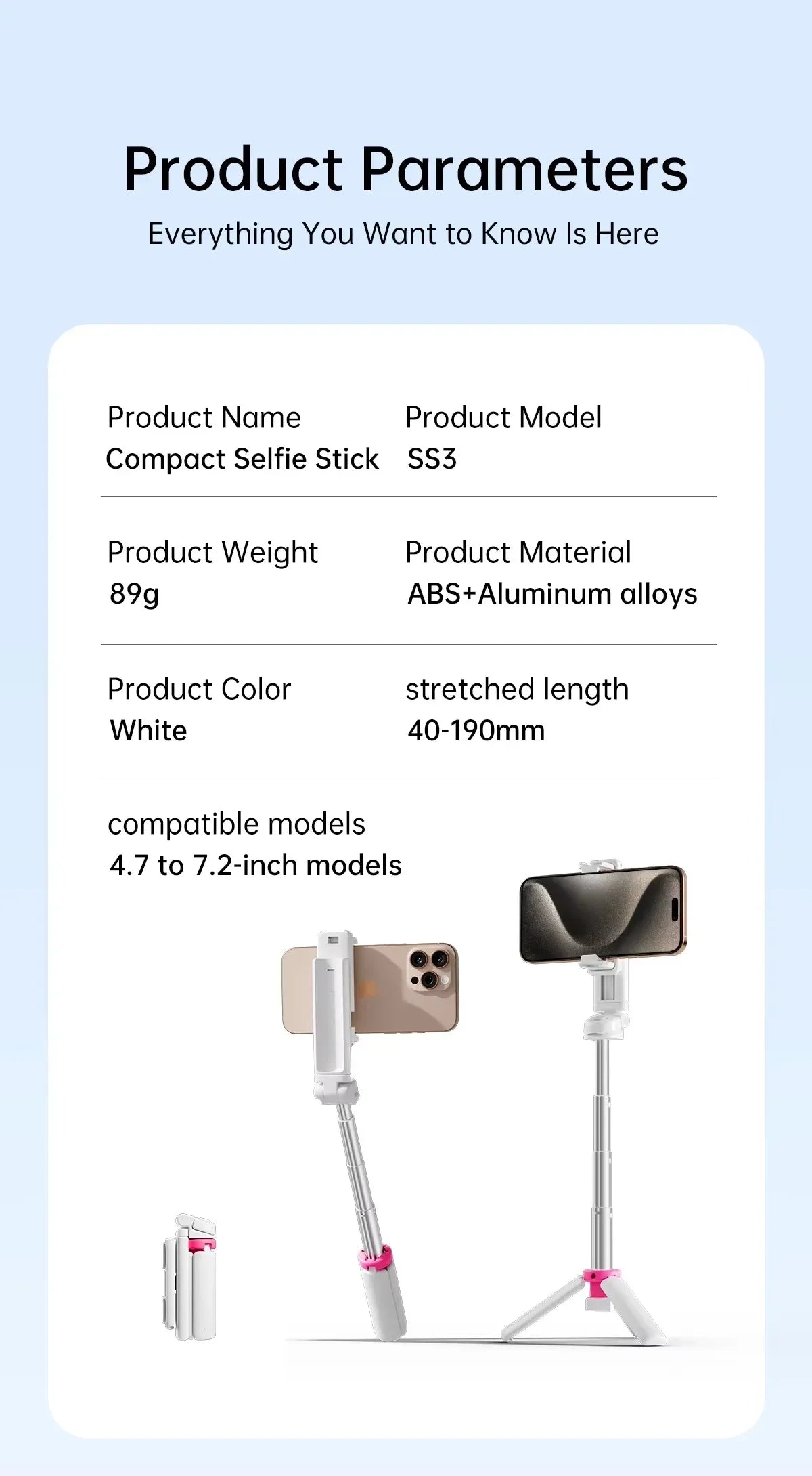 Wireless Foldable Selfie Stick & Phone Stand - 4-in-1 Mini Aluminum Alloy Gimbal Holder, Compact Design for Travel & Smartphones