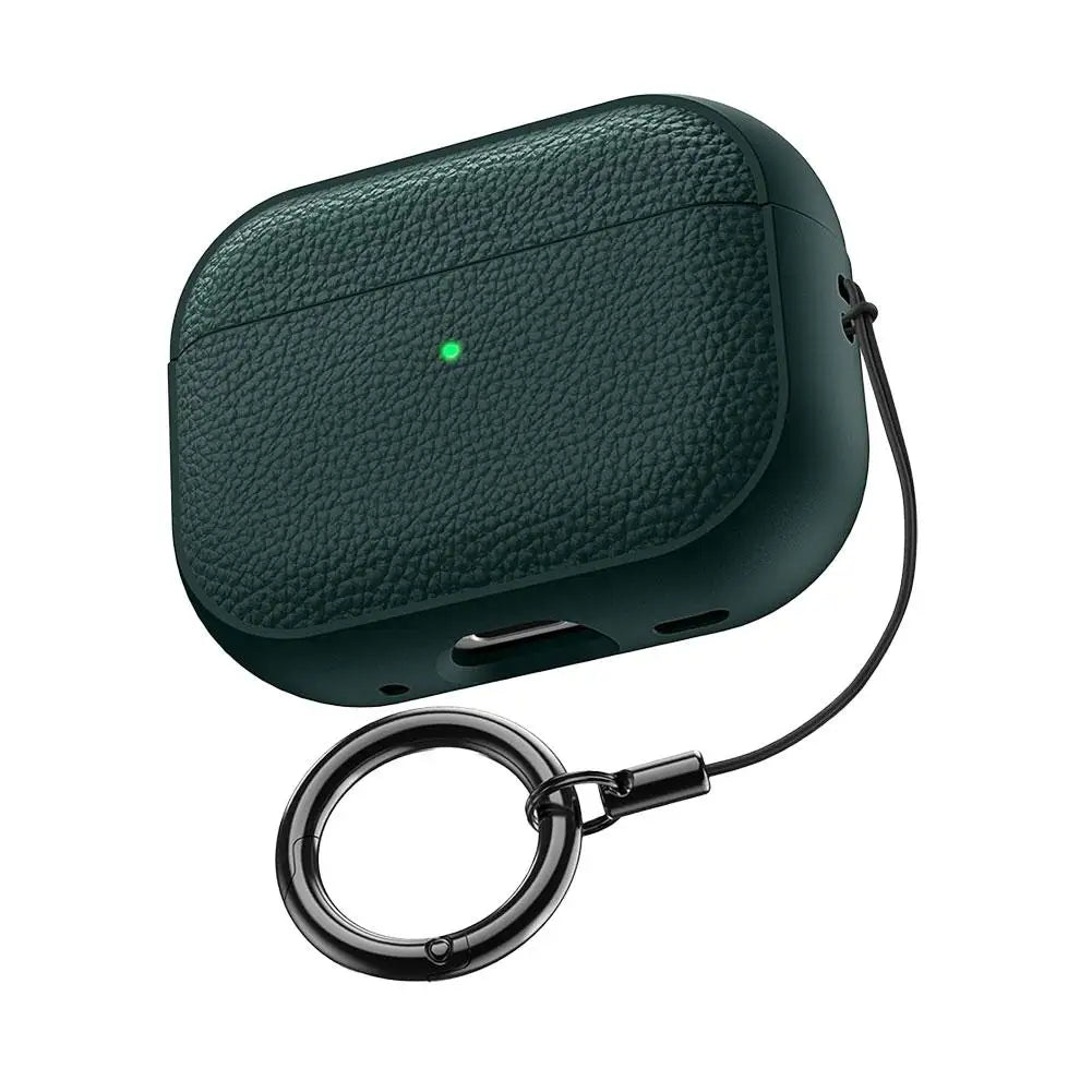 For AirPods Pro 3 2025 Case Soft TPU Litchi Leather Protective Cover For AirPods Pro 3 Cases With Lanyard
