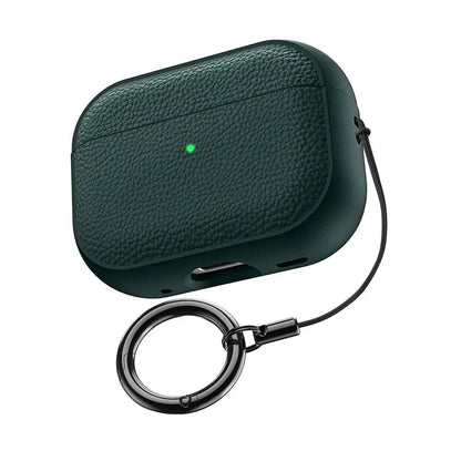 For AirPods Pro 3 2025 Case Soft TPU Litchi Leather Protective Cover For AirPods Pro 3 Cases With Lanyard