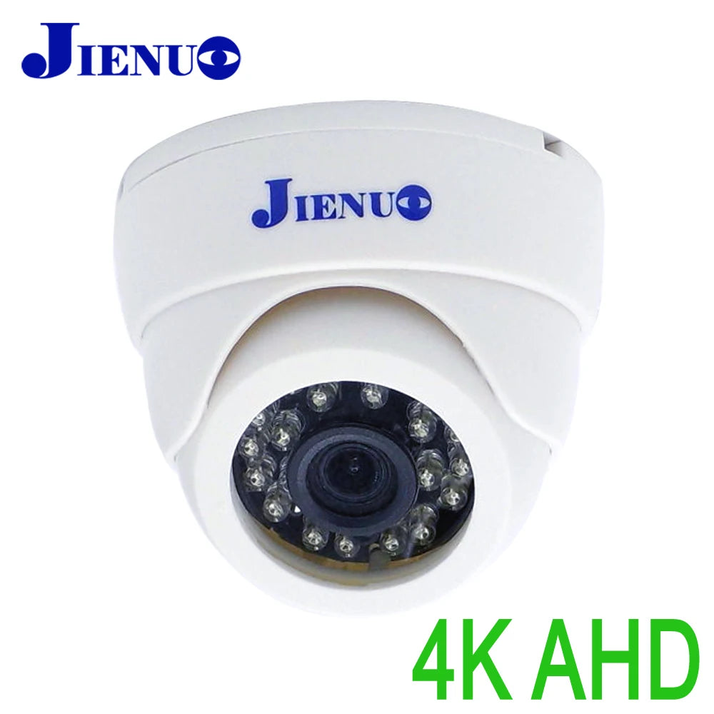 JIENUO 4K CCTV AHD 1080p Camera White Dome Security Infrared Night Vision 5MP TVI CVI 2mp Video Home Front Rear View Cam System