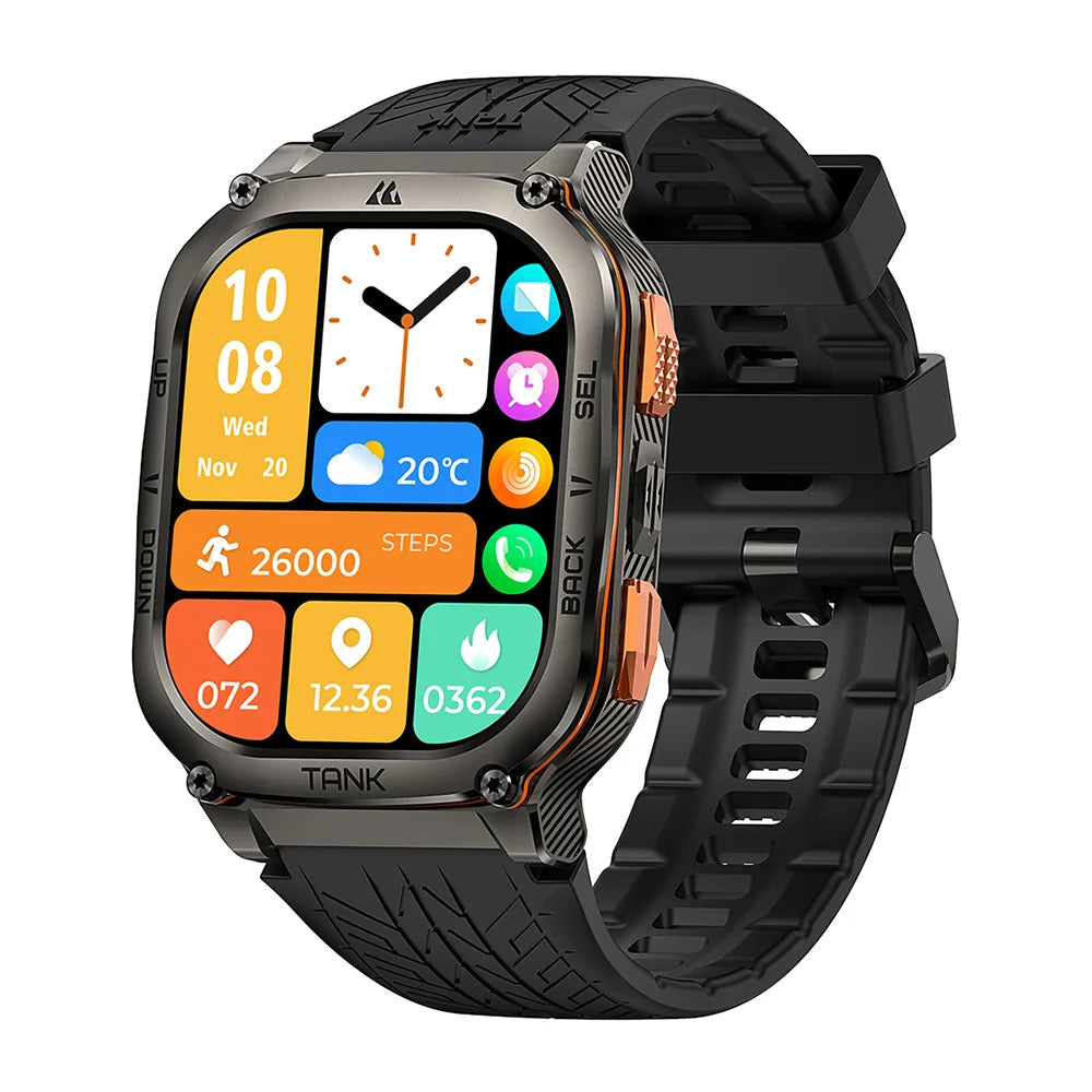 KOSPET TANK M3 Ultra GPS Smart Watch Men Military Grade Compass Altimeter Barometric 480mAh 60Day Battery IP69K 5ATM Waterproof