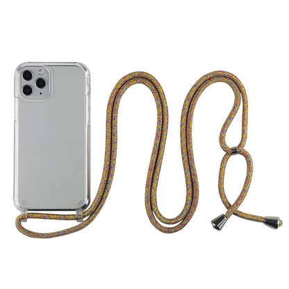 Crossbody Necklace Cord Lanyard Transparent Phone Case For iPhone 16 15 13 Pro Max 12 11 7 8 Plus X XR XS Strap Hang Rope Cover