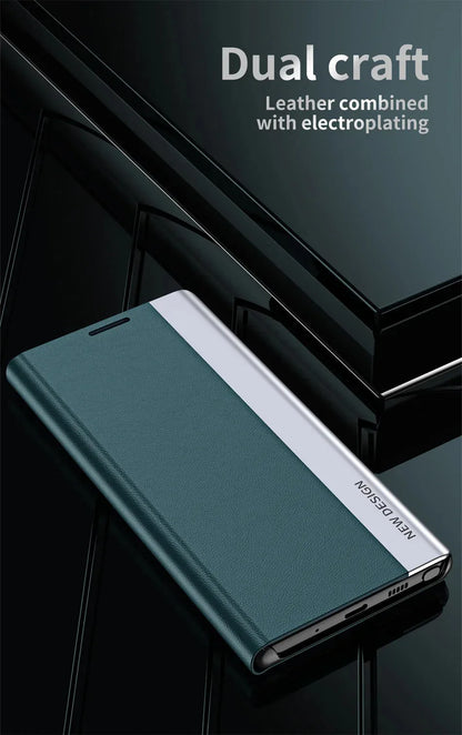 Luxury Leather Flip Plating Phone Cases For Samsung Galaxy S26 S25 S23 S22 S24 Ultra A15 16 17 25 26 35 36 55 56 Back Cover