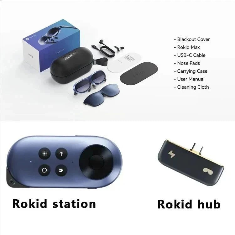 Rokid Max AR 3D Smart Glasses Station Overseas Global Version Micro OLED 215' Max Screen FoV Viewing For Video Games