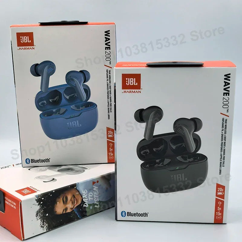 Original JBL Wave 200TWS Wireless Earbuds True Headset JBL W200 TWS Bluetooth 5.0 Earphones Sports Headphones With Mic