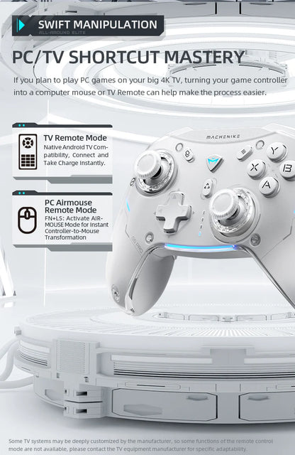 Machenike Gamepad Wireless Gaming Controller G5 Pro Elite Hall Trigger Joystick Mecha-Tactile Buttons For Switch PC Android IOS