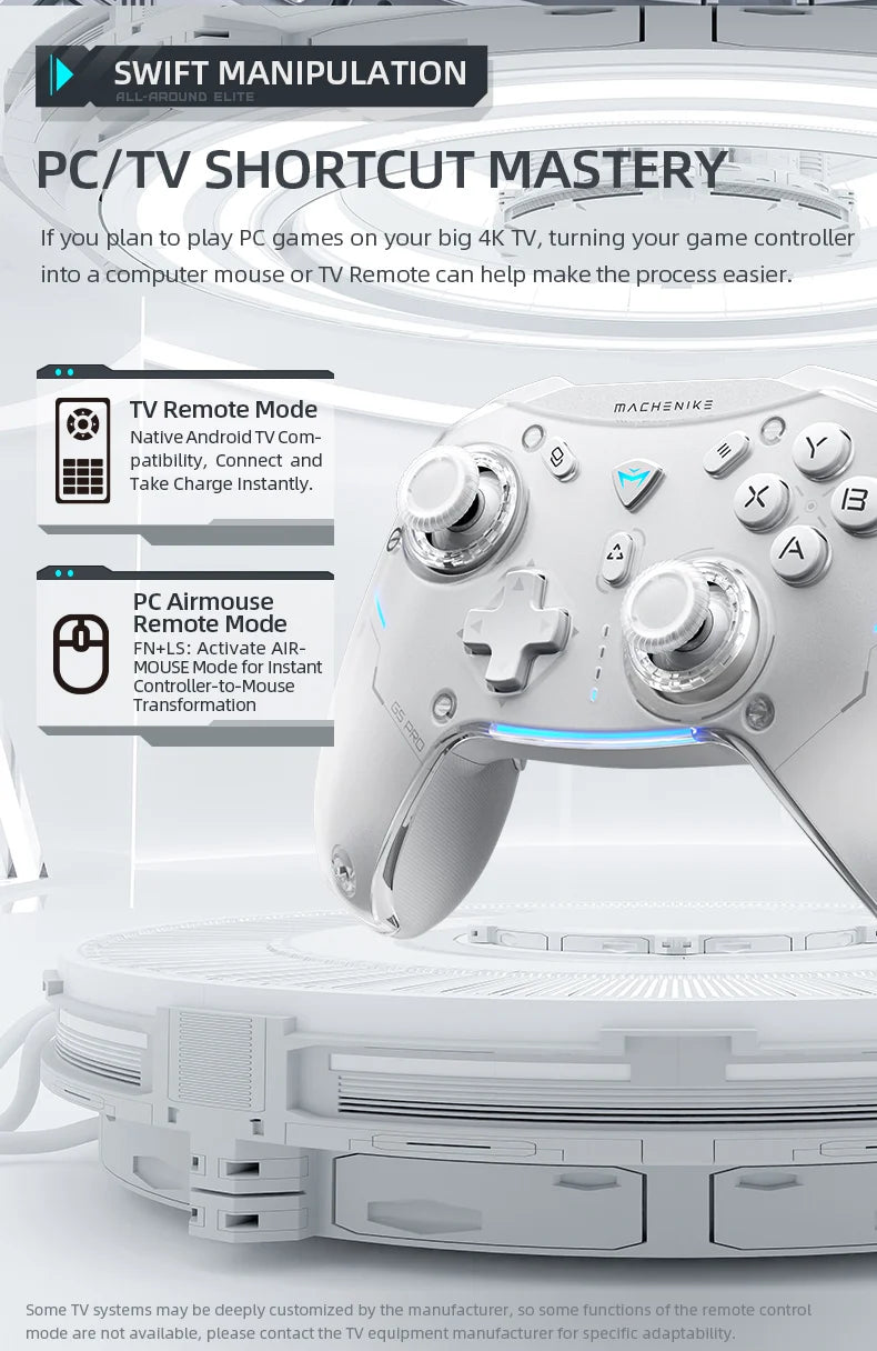 Machenike Gamepad Wireless Gaming Controller G5 Pro Elite Hall Trigger Joystick Mecha-Tactile Buttons For Switch PC Android IOS