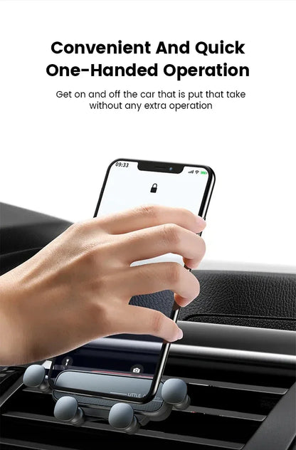 Gravity Car Phone Holder Air Vent Mount Cell Phone Holder in Car Mobile Support For iPhone16 15 14 13 12 Xiaomi GPS Stand