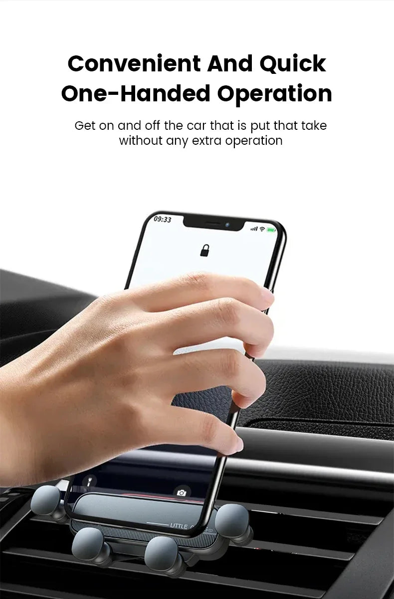 Gravity Car Phone Holder Air Vent Mount Cell Phone Holder in Car Mobile Support For iPhone16 15 14 13 12 Xiaomi GPS Stand