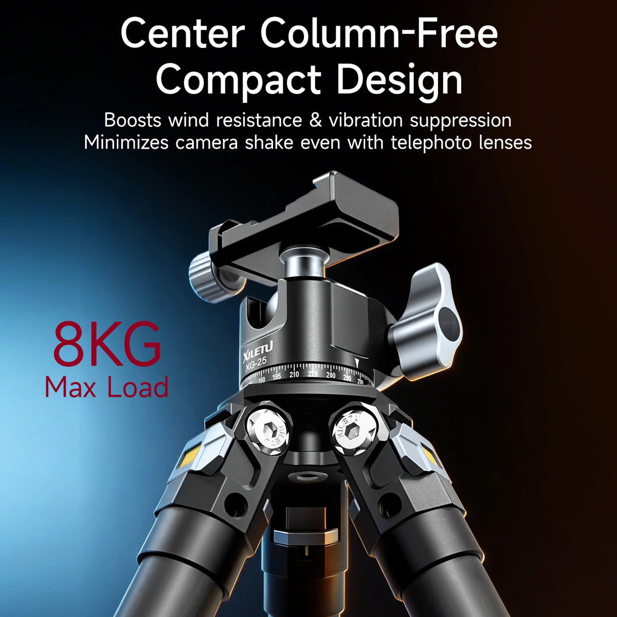 XILETU Lightweight Stable Carbon Fiber Tripod w 360° Rotation Detachable Ball Head Mini Tabletop Stand For Digital Cameras DSLRS