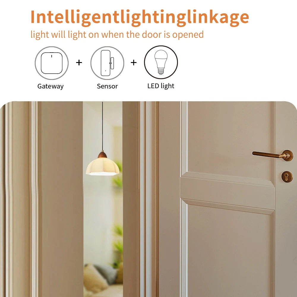 Tuya Zigbee Door Sensor Contact Sensor Open Closed Detector Smart Home Alarm Security Protection Work with Smart Life