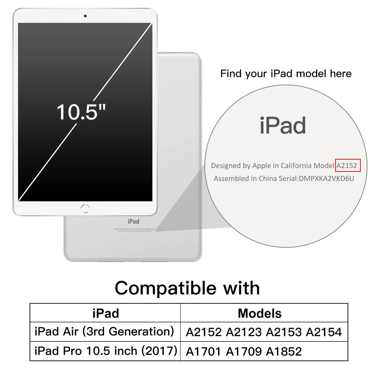 Case for iPad Pro 10.5-Inch and iPad Air 3 (10.5-Inch 2019, 3rd Generation) Tablet Cover, Full Cover, TPU Soft Case