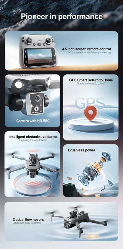 2025 K19 MAX GPS Drone Fishing Air Drop Automatic Turnaround 5G Screen Obstacle Avoidance Drone Professional Camera FPV Dron