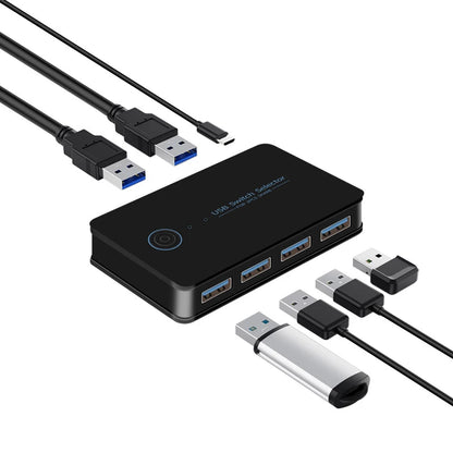 USB 3.0 KVM Switch Adapter 2 Inputs 4 Outputs USB Shared Switcher for PC Laptop Keyboard Mouse Printer USB Switch Controller Hub