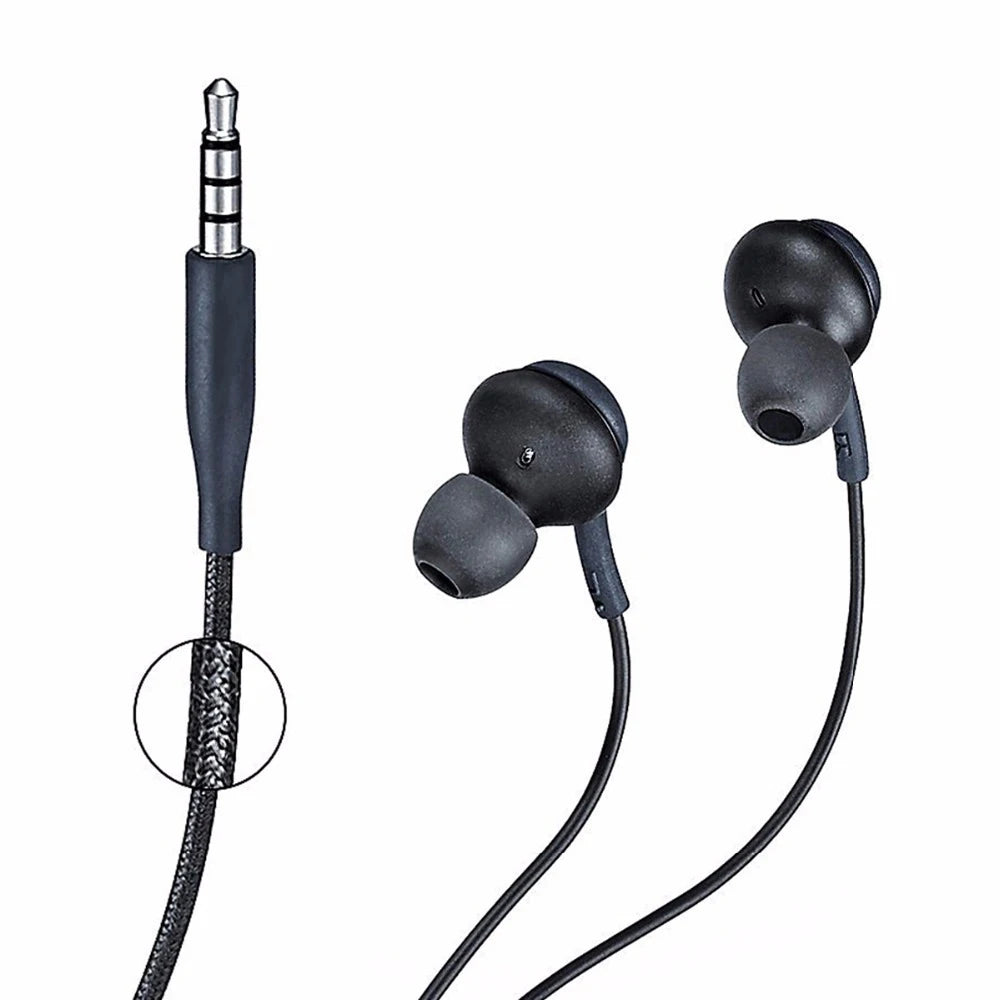Stereo Sports In-ear Earphones With Mic 3.5mm Control Box Wired Headset Black White For Samsung Galaxy S8 S8plus Xiaomi Phones