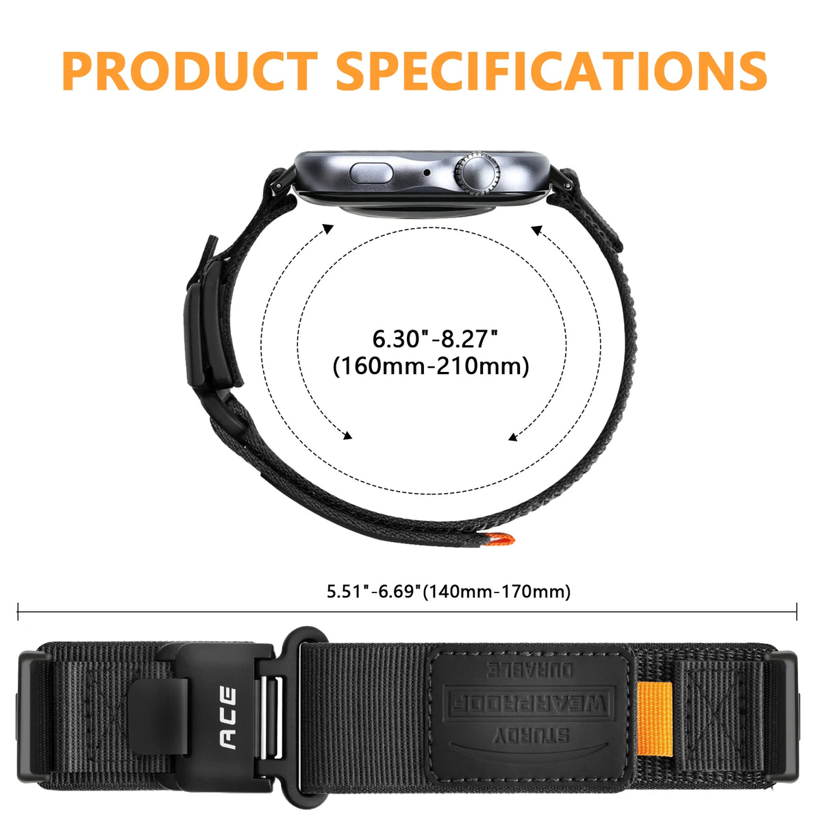 Nylon Magnetic Strap Compatible with Huawei Watch Fit 5/4/3, Nylon Loop Band for Fit 5/4/3 Pro, Outdoor Sports Watch Band