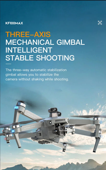 Teeggi KF100 MAX GPS RC with screen Drones With 4K HD Camera Profesional 3-Axis Gimbal obstacle avoidance 6KM Foldable RC Dron