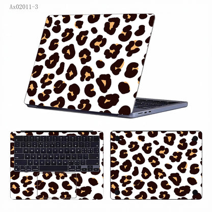 2 pcs Aesthetic Light Leopard Laptop Stickers Set Self-Adhesive Removable Laptop Covers for MacBook Notebook Protective Skins