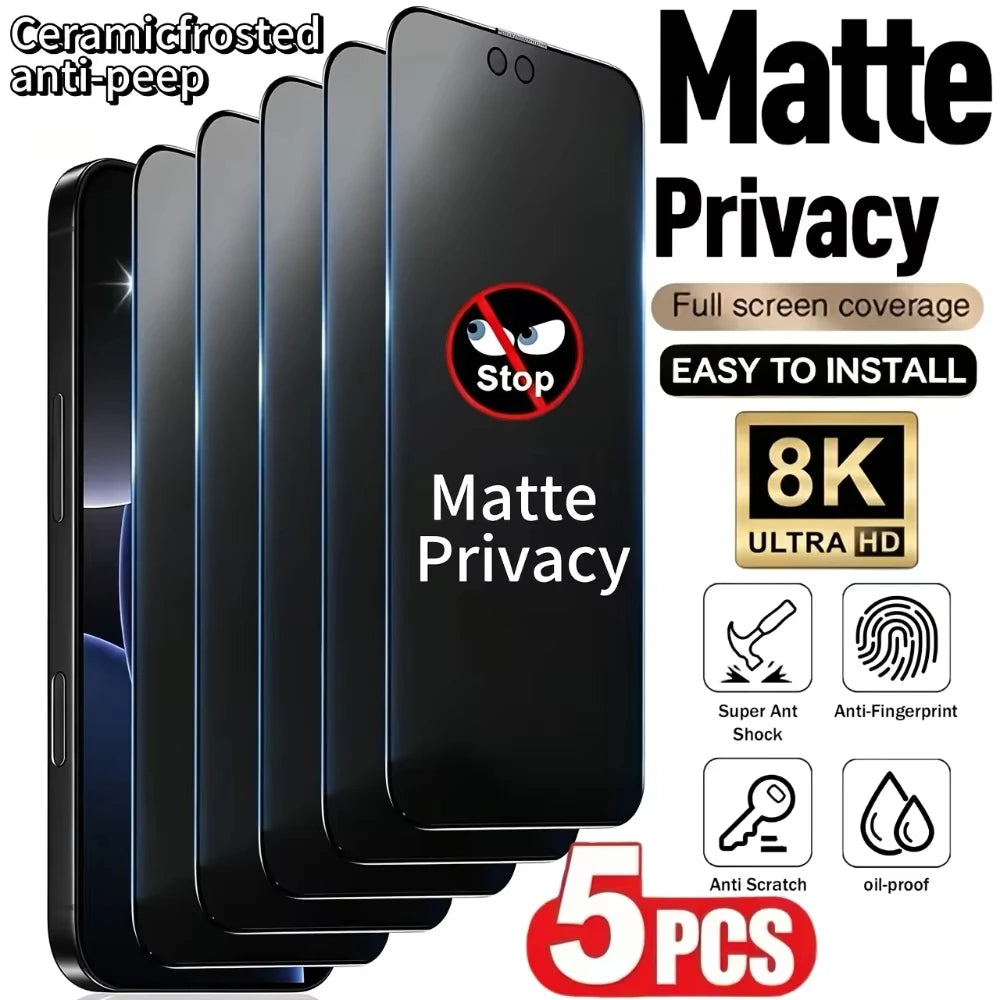 Privacy Screen Protector For Samsung A57 A37 A56 5g A55 A17 A07 A16 A35 A36 A15 A26 S26 Ultra S24 S25 Matte Soft Ceramic Film