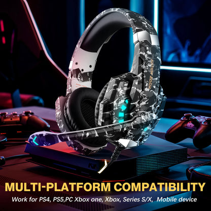 LED Light Noise Cancelling Mic G9000 Pro Over-Ear Gaming Headphones Wired for Ps4 Pc Xbox One Switch Ps5 Controller