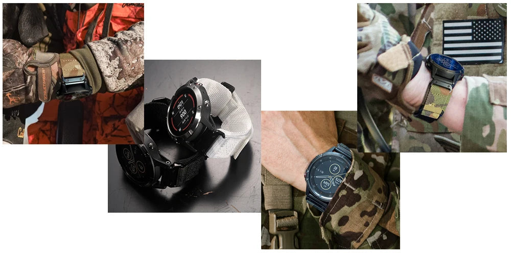 HEMSUT Watch Band For Garmin Fenix8 7 6 Nylon Quickfit 20 22 26mm Sports Wrist Strap Compatible EPIX /MK3 /Tactix