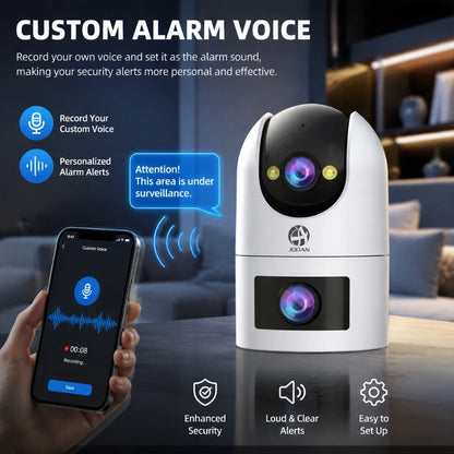 Jooan WiFi Surveillance Camera Dual Lens 4K 8MP HD Outdoor IP Camera AI Tracking Security Protection Wireless Smart Baby Monitor