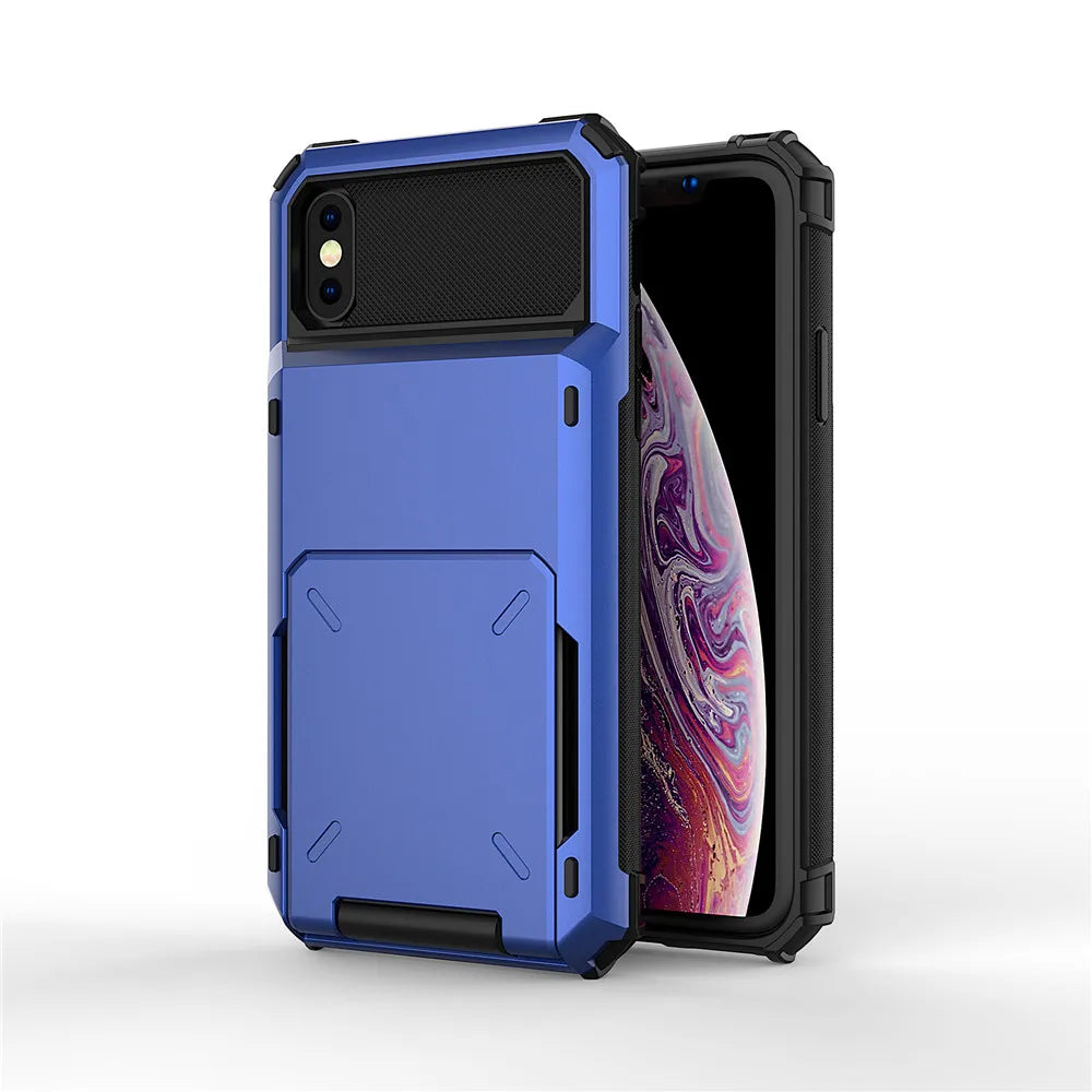 For iPhone 14 13 12 11 Pro 11 Pro Max 7 8 Plus XS MAX 6 Case Flip Card Slots Business Armor Cover For iPhone X XS XR 7 7+ 6 6S