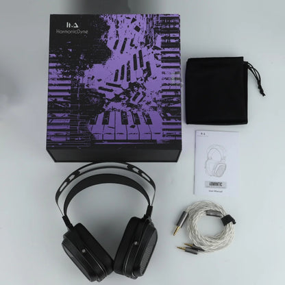 HarmonicDyne Romantic Open-Back Over-ear Headphones 60mm Bamboo Fiber Driver & Open-Back Earcup Design