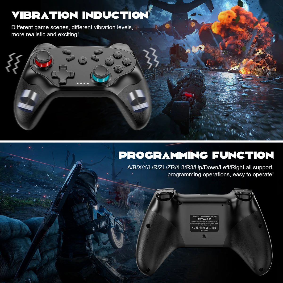 Gamepads For Nintendo Switch/Pro/OLED/PC Console Control Wireless Blue-tooth Vibration Turbo Game Joystick Controller