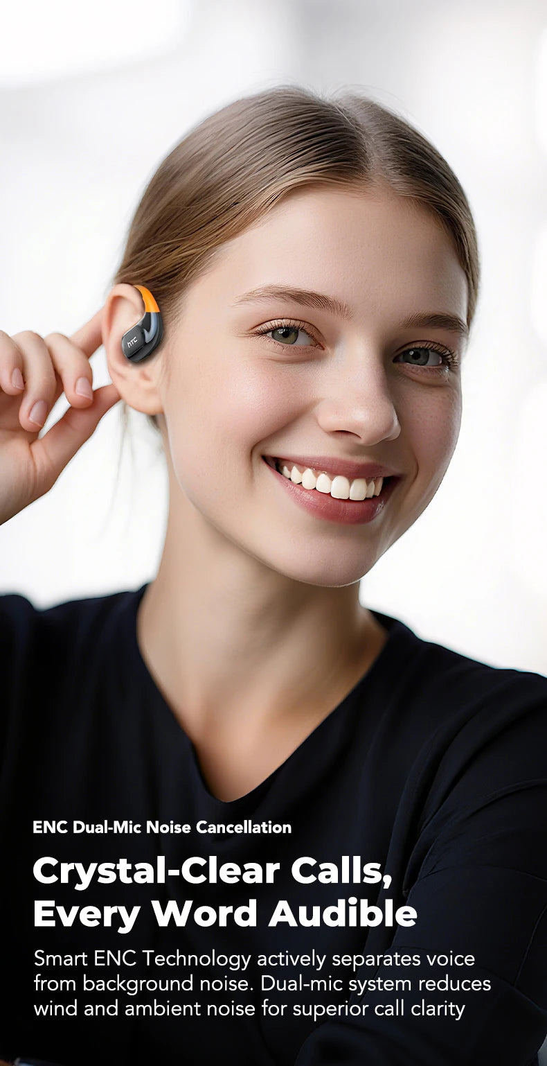 HTC NE12 Bluetooth Earphones AI Translator Earbuds OWS Sport Headphones  HD Call Wireless Headphones Glowing Earhook Longlife