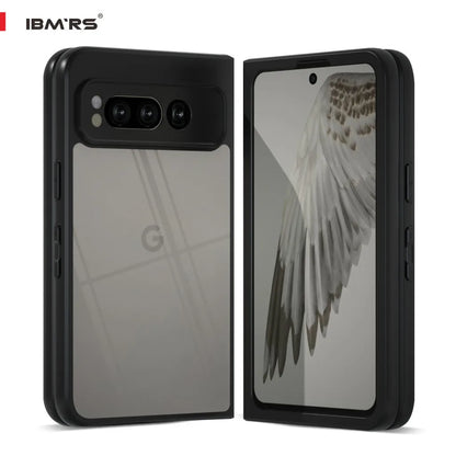 IBMRS for Google Pixel fold Case,Frosted transparent Shockproof Protection Case