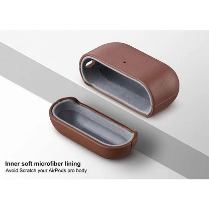 Genuine Leather for Apple AirPods Pro 3 Case Luxury Sheep Skin Protective Cover for AirPods Pro 3rd Generation 2025 Coffee Color