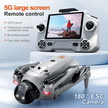 ZNLYRION YL059 GPS Foldable Drone With Large Screen Remote 180 Electric Adjustable Camera All Round Obstacle Avoidance Brushless Motor 5G FPV RC Quadcopter