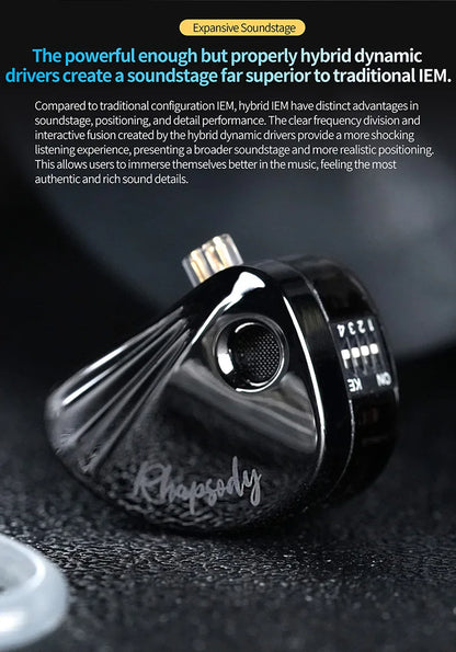 CCA Rhapsody4 Dynamic Coil 8 Dynamic Iron Coil High Quality HIFI Detachable Cable In Ear Noise Reduction Wired Earphones