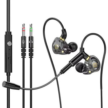 KCKZ Dual Microphone Type-C Phone USB Computer Delta Gaming Earphones Wired Dual Plug Earphones