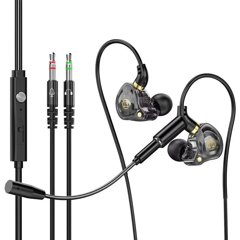 KCKZ Dual Microphone Type-C Phone USB Computer Delta Gaming Earphones Wired Dual Plug Earphones