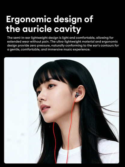 NEW Lenovo Y108 Wired Earphones Semi-In-Ear E-Sports Headphones 3.5mm Type-C Noise Reduction Stereo Music Earbuds 1.25M with Mic
