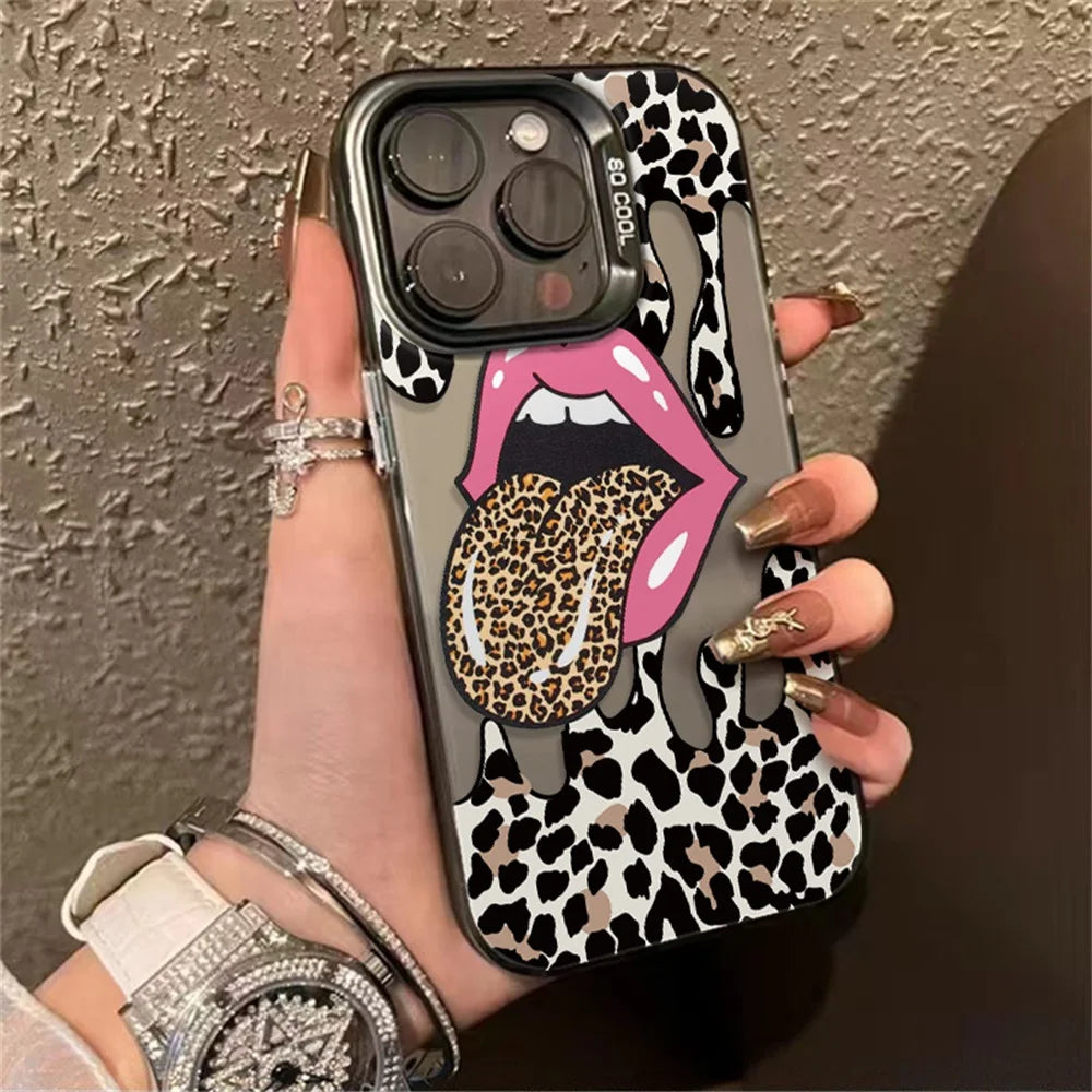Fashion Leopard Pattern Hard Phone Case For Samsung Galaxy S25 Ultra Case Samsung S24 Ultra S26 S23 FE S22 S 25 Back Cover Funda