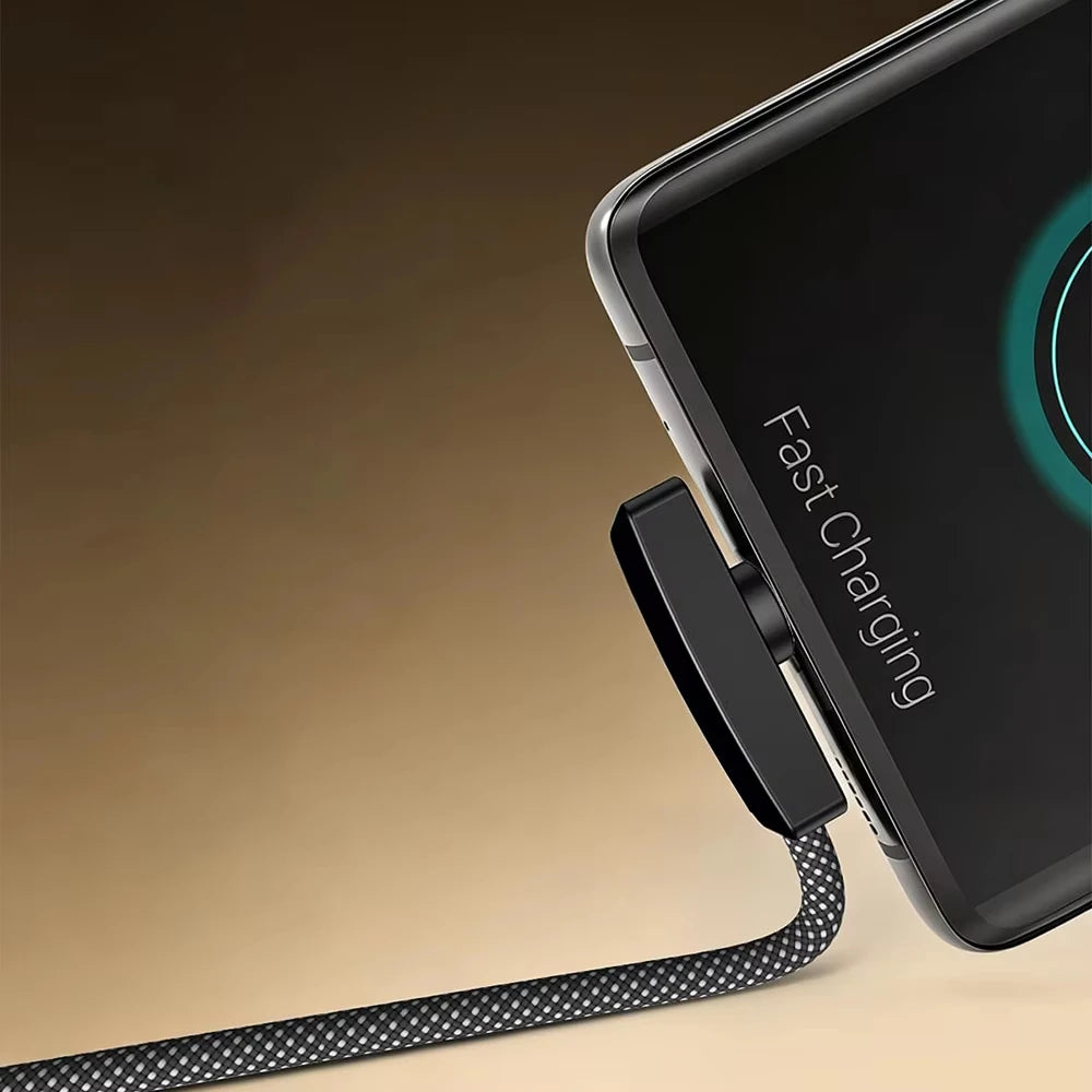 90 Degree USB Type C Cable 100W Quick Charging Data Transfer Cables Portable Right Angle USB-C Wire for IPhone Samsung Xiaomi