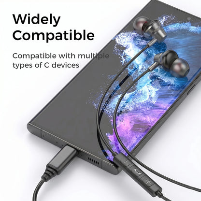 USB Type C Wired Earphones HiFi Stereo Surround 3.5mm in Ear Wired Headphones For Samsung Galaxy S26 S25 S24 Ultra Wired Earbuds