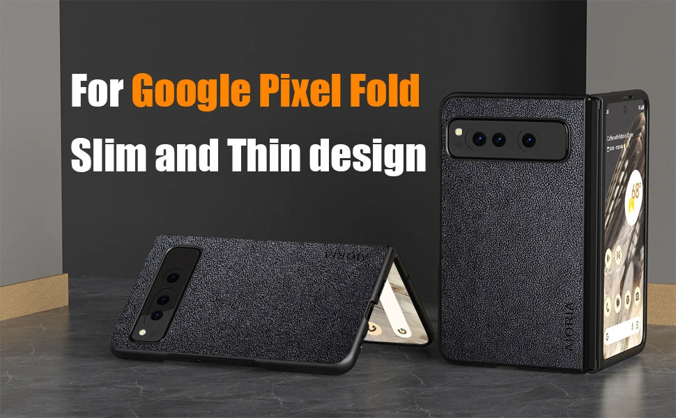 PU Leather Case for Google Pixel Fold 5G Simply Business Style Hard PC with PU 2in1 Material