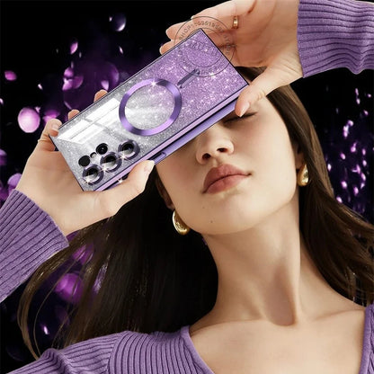 For Samsung Galaxy S26 S25 S24 S23 S22 S21 S20 Plus FE Case Note20 Ultra S24FE Plating Glitter Wireless Bling Cover Girls Women