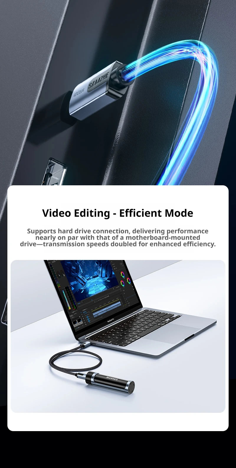 SAMZHE USB4 USB C to USB C Cable 40Gbps 8K 240W PD3.1 Fast Charging Type C Data Video Cable for MacBook iPhone iPad Monitor Dock