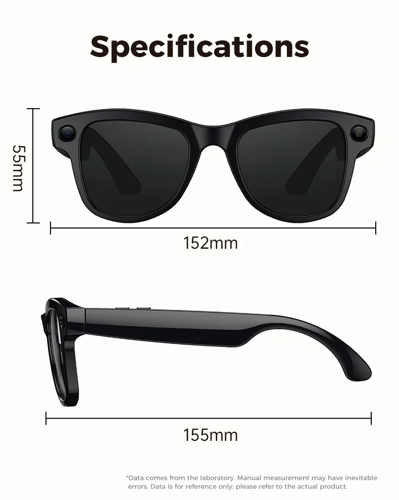 New 2026 AI Smart Glasses 1080P Camera Video Recorder Open Ear Bluetooth Audio Voice Control WiFi Sync Sports Glasses Men Use HD