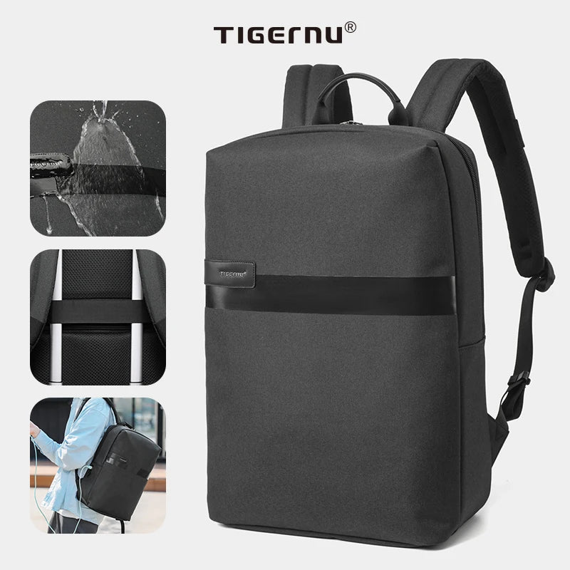 Tigernu Thin Backpack Men Laptop Backpack 15.6inch Bags College School Backpack Slim Backpack Male Travel Backpack USB Knapsacks