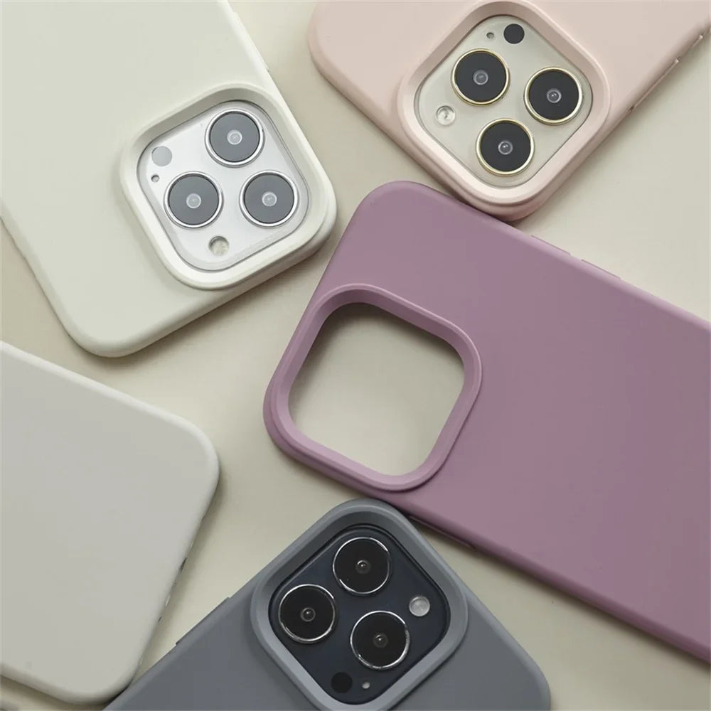 Original Liquid Silicone Cases For iPhone 15 14 11 13 12 Pro Max Mini XR X XS 8 7 Plus SE2020 Luxury Soft Case Phone Accessories