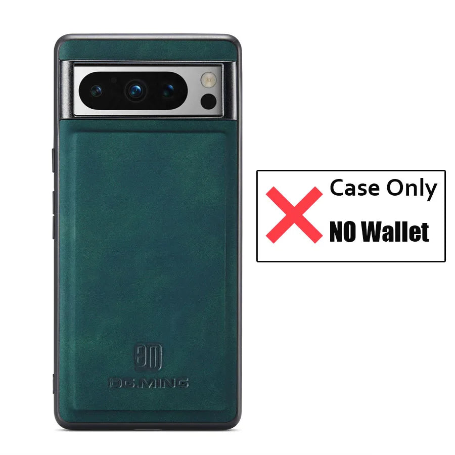 Luxury Magnetic Leather Wallet Case for Google Pixel 8 Pro 7 7A 6 6A Fold Pixel8 Pixel7 Kickstand Money Credit Card Holder Cover