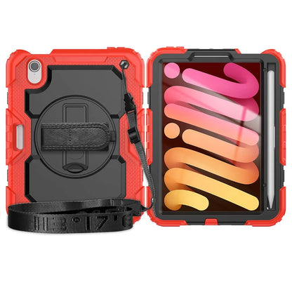 Case for iPad Mini 7 (A17 Pro)2024/ Mini 6 8.3'' with Screen Protector Pencil Holder [360 Rotating Hand Strap] &Stand Shockproof