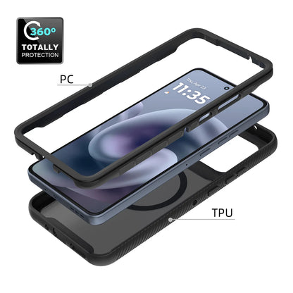 Military Shockproof Matte Magnetic Phone Case For Motorola Moto G55 G05 G35 G15 E15 G06 G56 G86 For Magsafe Rugged Armor Cover